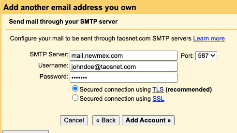 Send mail through your SMTP server